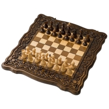 Шахматы + нарды резные "Бриз" 60, Haleyan Шахматы + нарды резные "Бриз" 60, Haleyan