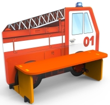 Скамья детская "Пожарная машина" МД019.04