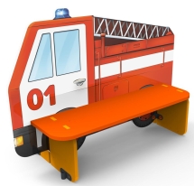 Скамья детская "Пожарная машина" МД019.04
