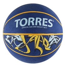 Мяч баск.сув.&quot;TORRES Jam&quot; арт.B00041, р.1, диам.12 см, резина, ней. корд, бут. кам,син-желт-голуб