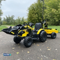 Электромобиль экскаватор-погрузчик A777MP желтый, фото 1