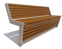 Парковая скамейка Техно, Лиственница (брус 30х60) 0,6 м Парковая скамейка Техно, Лиственница (брус 30х60) 0,6 м
