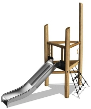 Комплекс для лазания Вышка пожарного с горкой мини Комплекс для лазания Вышка пожарного с горкой мини