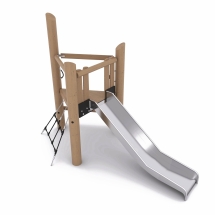 Комплекс для лазания Вышка пожарного с горкой мини Комплекс для лазания Вышка пожарного с горкой мини