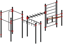 Воркаут ЛОВ 108 красный ВТ 102.14-01, фото 2 Воркаут ЛОВ 108 красный ВТ 102.14-01, фото 2