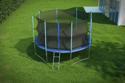 Батут с защитной сеткой (лестница в комплекте) Diamond Fitness Internal 12ft (366 см), фото 2