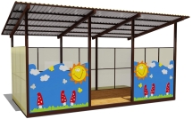 Теневой навес одинарный 3х6 м 19109 для уличной площадки