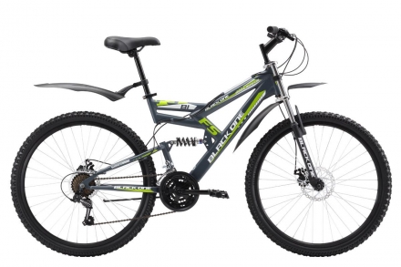 Велосипед Black One Hooligan FS 26 D серо-зеленый 18&quot;, фото 1