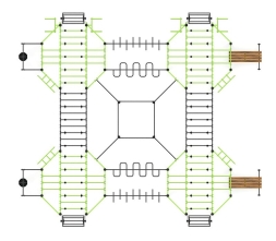 Многофункциональный спортивный комплекс (зеленый) МК 100.02-02, фото 5