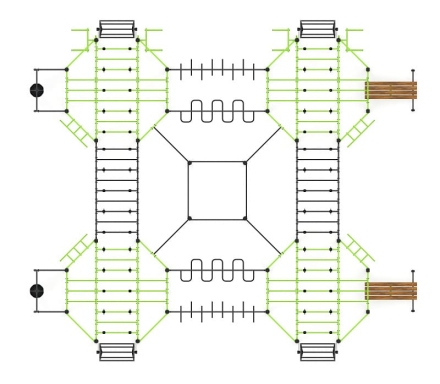 Многофункциональный спортивный комплекс (зеленый) МК 100.02-02, фото 5