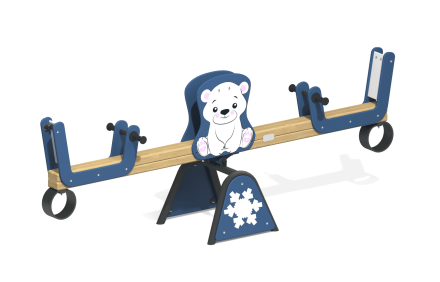 Качели-балансир Зимний Мишка КБ-30.1 для игровой площадки, фото 1