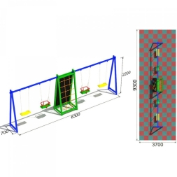 Детские качели Спорт 6.4 для детской площадки, фото 3 Детские качели Спорт 6.4 для детской площадки, фото 3