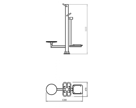 Уличный тренажер TORUDA &quot;Твистер стоя + Маятник&quot;, фото 2
