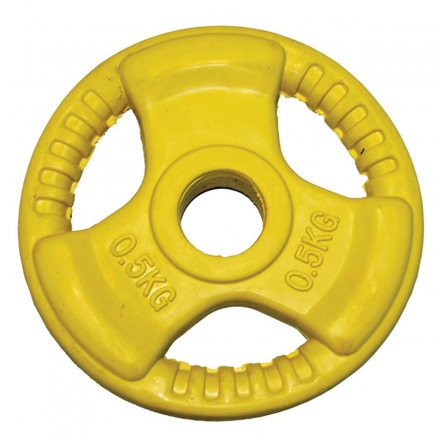 Диск обрезиненный ZSO цветной 3 HANDLE D-26,  0,5 кг, фото 1