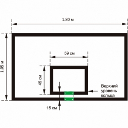 Щит баскетбольный игровой 1050х1800 мм (фанера 15 мм на металлокаркасе), фото 2