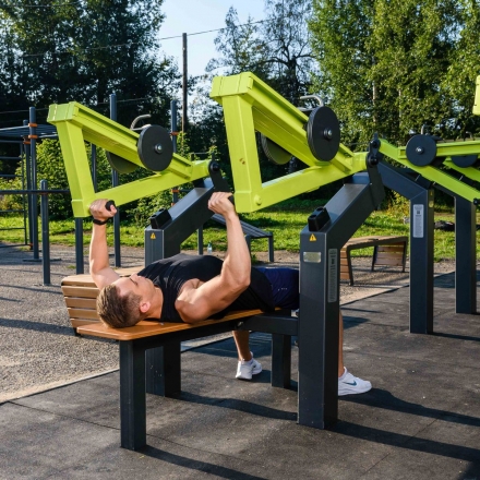 Power-1800 Уличный тренажер Жим лежа с переменной нагрузкой Zavodsporta, фото 9