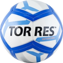 Мяч футбольный сувенирный "TORRES BM1000 Mini", д.16 см, бело-сине-черный Мяч футбольный сувенирный "TORRES BM1000 Mini", д.16 см, бело-сине-черный