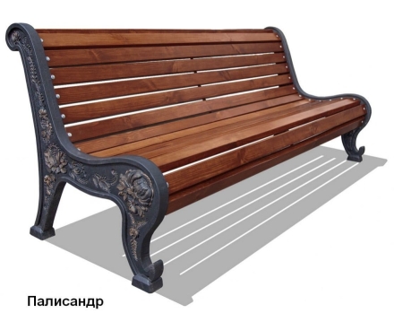 Скамейка чугунная Новый парк, Лиственница 3,0 м, фото 3