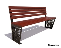 Парковая скамейка Павлин, Лиственница (без подлокотников) 1,8 м