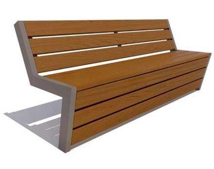 Парковая скамейка Техно, Сосна (брус 30х120) 1,5 м, фото 4