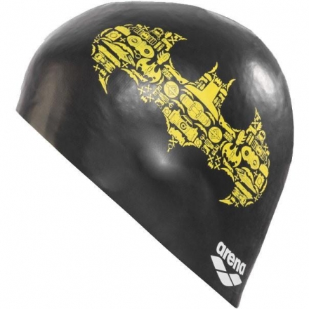 Шапочка для плавания &quot;ARENA Super Hero Cap Jr&quot;, детская, черно-желтый принт &quot;Бэтмен&quot;, фото 1