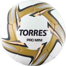 Мяч футбольный сувенирный "TORRES Pro Mini", д.15 см, бело-черно-золотой Мяч футбольный сувенирный "TORRES Pro Mini", д.15 см, бело-черно-золотой