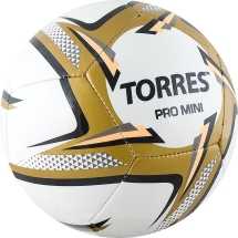 Мяч футбольный сувенирный "TORRES Pro Mini", д.15 см, бело-черно-золотой Мяч футбольный сувенирный "TORRES Pro Mini", д.15 см, бело-черно-золотой