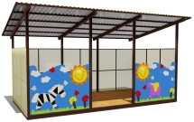 Теневой навес одинарный 3х6м 19104 для уличной площадки