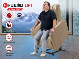 Кресло-реклайнер электрический с подъемом и массажем FUJIMO LIFT CHAIR Ваниль, фото 1