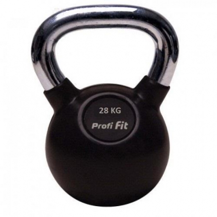 Гиря обрезиненная с хромированной ручкой PROFI-FIT, 28 кг, фото 1