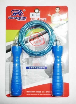 Скакалка 1803 (3м, ручки: пластик, шнур: металлический в резиновой оплетке), фото 1