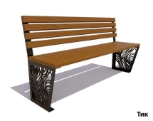 Парковая скамейка Павлин, Лиственница (без подлокотников) 1,5 м