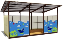 Теневой навес одинарный 3х6 м 19103 для уличной площадки