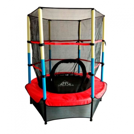 Батут DFC JUMP KIDS 55&quot; красн/желт/син, сетка (137см), фото 1