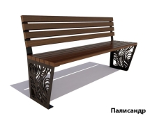 Парковая скамейка Павлин, Лиственница  (без подлокотников) 1,2 м