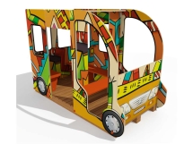 Автобус фанерный на пружинах, паттерн "Этника" МД032.01