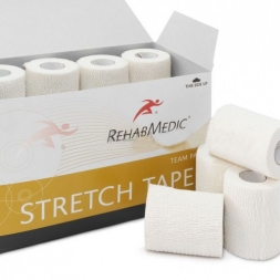 Тейп спортивный Rehab Stretch Tape, арт.RMV0222WH, хлопок, полиэстер, 5 см x 4.6м, уп. 24 шт, белый
