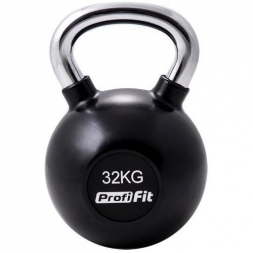 Гиря обрезиненная с хромированной ручкой PROFI-FIT, 32 кг, фото 1