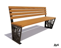 Парковая скамейка Павлин, Лиственница  (без подлокотников) 0,6 м