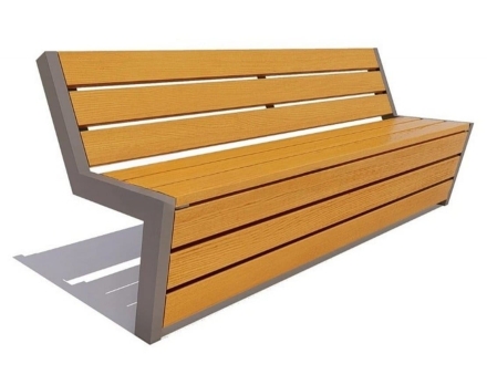 Парковая скамейка Техно, Лиственница (брус 30х120) 2 м, фото 5
