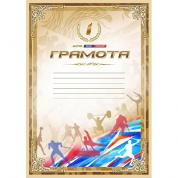 Грамота спортивная 1 место, формат А4, картон