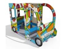 Автобус фанерный на пружинах, паттерн "Фэнтази" МД032.02