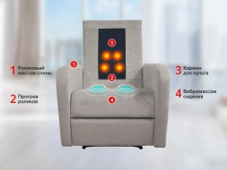 Кресло-реклайнер электрический с массажем FUJIMO E-COMFORT CHAIR Mouse, фото 4