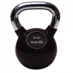 Гиря обрезиненная с хромированной ручкой PROFI-FIT, 34 кг, фото 1