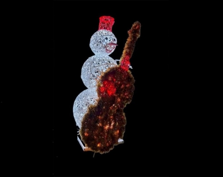 Световая фигура Снеговик-музыкант (высота 1,3 м), фото 1